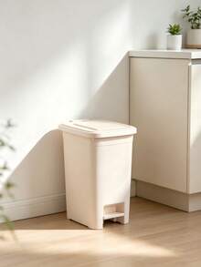 Pedal-Operated Sealed Trash Can, Shipped In Random Assorted Colors, Lidded To Block Unpleasant Odors, Slim Design To Save Space, Suitable For Home Kitchens And Bathrooms, Sturdy And Long-Lasting - Random Color - View 2