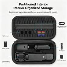 Osmo Pocket 4 / Pocket 3 手持雲台相機硬殼收納攜行包，防震、耐壓、防潮、防水，便攜旅行包，可容納整台相機與配件，適合戶外拍攝 - 查看 11