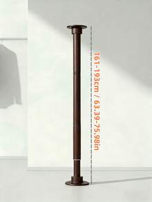 Telescopic Wardrobe Support Rod, Drill-Fixed Heavy Duty Wood Grain Closet Hanging Rod, Wall-Mounted Reinforced Expandable Clothes Support Bar, High Load-Bearing Extendable Wardrobe Storage Rod, Suitable For Wardrobes And Cabinets - Drilling - View 16