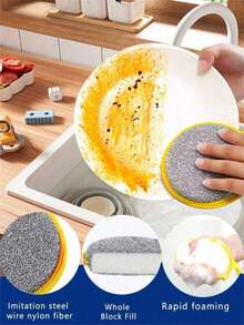 1/5/10pcs Double-Sided Dishwashing Sponges, Double-Sided Kitchen Cloth, Dishwashing Sponge, Pot Scrubbing Sponge, Multi-Purpose Absorbent Sponge, Dish Cleaning Brush, Durable Reusable Kitchen Cleaning Sponge, Kitchen Supplies, Home Products - A - View 5