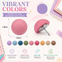 20/30pcs Round Head Decorative Push Pins, Colorful Photo Wall Cork Board Bulletin Board Home Wall Pattern Decoration, Random Styles - A - View 6