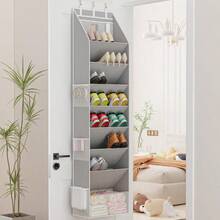 Criusia Shoe Storage Rack, Door Hanging Shoe Organizer, Large Deep Pocket Hanging Closet Shoe Storage, Suitable For Storing 5 Pairs Of Sneakers, Sandals, Boots, Gray, Hanging Shoe Organizer - Grey - View 6