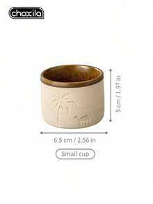 choxila 1 cốc sứ họa tiết lạc đà sa mạc và cây cọ phong cách retro, cốc đa năng dùng uống cà phê, uống trà, phụ kiện cà phê, phù hợp cho phòng khách, phòng ngủ, quán cà phê, văn phòng, cắm trại và các không gian khác, quà tặng hoàn hảo cho Ngày Quốc khánh Saudi - Cốc gốm thô hình lạc đà - Xem 8