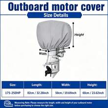 Outboard Motor Cover-6 Sizes Available, 3 Colours(Black/Grey/Blue), Heavyweight 300D Oxford Fabric, The Bottom Features A Drawstring Design, Suitable For 6-250HPoutboard Motor, Electric Outboard Motor(Only The Protective Cover) - View 18