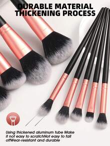 1/3/18/35Pcs Complete Black Makeup Accessory Set,18 Multi-Function Face & Eye Brushes,Eyelash Curler,Brush Cleaner Pad,Round&Triangle Velvet Puffs,Large&Mini Teardrop,Heart Finger Concealer Puffs,Soft Reusable Blending Tools For Daily Facial Makeup - Black - View 2