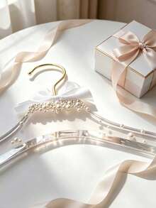 Bow Pearl Bridal Hanger, Wedding Hanger, Lightweight Hanger, Bridal Hanger, Engraved Bridal Hanger, Decorative, Newlyweds, Wedding Decoration, Reusable, Multi-Functional, Fashion, Exquisite - Multicolor - View 7