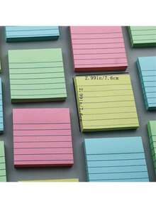 100pcs Colorful Horizontal Line Sticky Notes Random Colors - Multicolor - View 6