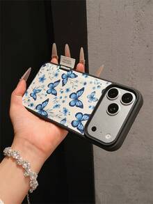 1 buah Casing Ponsel Premium Fashion Layar Penuh Motif Kupu-kupu & Bunga Biru, Casing Lembut Anti-Jatuh Perlindungan Penuh dengan Potongan Besar, Kompatibel dengan Apple 17 Pro Max/11/12/13/14/15/16 Pro Max/17 dan Model Lainnya, Hadiah Liburan - MultiWarna - View 4