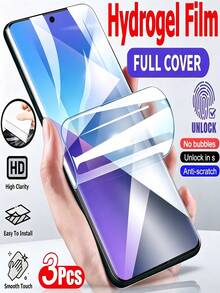 3pcs High Clear Hydrogel Full Coverage Phone Screen Protector Film, Compatible With Tecno Spark/Camon/Pova, Anti-Explosion Anti-Scratch Bubble-Free, Smooth Anti-Oil Layer, Easy Installation, Auto-Repair Scratches, Fingerprint Recognition Support, Soft Film (Non-Glass) - Clear - View 59