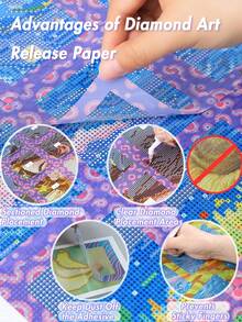 10/20/30pcs Reusable Non-Stick Diamond Painting Release Film, Suitable For Irregular/Round/Square Drills, Thickened Film Replacement Paper, DIY Craft Tool - A - View 3