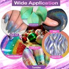 GLITZOO 50g Glitter Kuku Holografik untuk Pengisian Resin Epoksi, Bubuk Halus Emas Perak Laser, Payet Lepas, Cetakan Silikon, Kerajinan DIY - MultiWarna - View 9