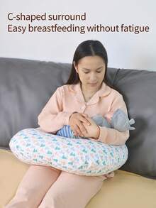 1pc Maternity Nursing Pillow, Pregnancy Support, Easier Breastfeeding, Soft Support, Relieve Back Pressure, Comfortable For Mom And Baby, Thoughtful Design For Every Warm Nursing Moment - Summer Hills - View 7