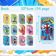 12pcs/Set And His Magical Friend Spring Notebooks, Multiple Cartoon Superhero Pattern Mini Notebooks, Classroom Reward Stationery, Themed Birthday Party Gift Bag Fillers - Multicolor - View 2