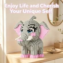 This 3380-Piece Building Block Elephant Is Cute And Adorable, Making It A Perfect Gift And An Excellent Choice For Couples And Parents. The Assembly Difficulty Is Relatively High. It's A Perfect Gift For Christmas, Halloween, And The Back-To-School Season. - Multicolor - View 8