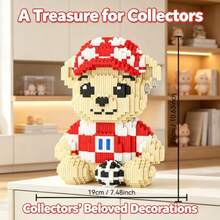 This 2280-Piece Building Block Soccer Bear Is Cute And Adorable, Making It A Perfect Gift And An Excellent Choice For Couples And Parents. The Assembly Difficulty Is High. It's A Perfect Gift For Christmas, Halloween, And The Back-To-School Season. - Multicolor - View 7