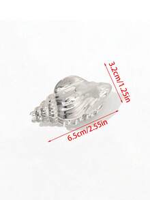 1件/2件 6.5cm/2.55英吋 時尚海灘夏季貝殼紋理條紋髮夾，女性優雅度假髮飾，海洋元素髮爪，海灘配件髮夾 - 金色 - 查看 9