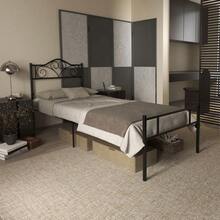 Bed 90 X 200 Cm Steel With Slatted Frame, Head And Footboard, 31 Cm High Black - Black - View 2