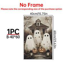 1/6pcs Vintage Ghost Halloween Gallery Wall Decor Set, Whimsical Autumn Halloween Decorations, Kids Room Wall Art Prints, Home Wall Decor Art - Multicolor - View 43