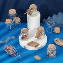14pcs Small Glass Jars With Cork Stoppers, Mini Glass Bottles Wishing Bottle Clear Empty Bottles With Tag Label And Twine For Wedding Favors Message Party Decorations Gift 50ml/1.7oz - Clear - View 4