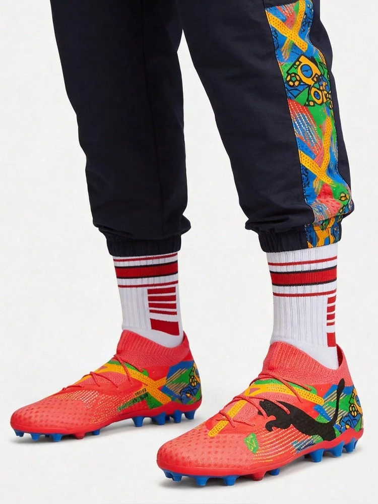 Sepatu Sepak Bola PUMA FUTURE 7 ULTIMATE X Neymar NJR MG (Paku Pendek Karet) untuk Lapangan Buatan, Tahan Lama, Unisex, Merah - Merah - View 1