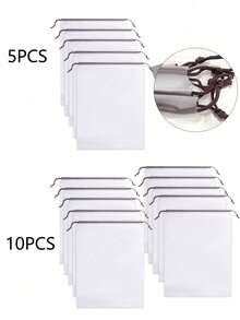 5/10/20pcs Matte Semi-Transparent Plastic Sneaker Storage Bags, Reusable Portable Drawstring Shoe Boxes, Home Storage Organizer, Autumn Decor, Holiday Decor, Room Decor, Home Decor, Autumn Decor, Bedroom Decor - White - View 12