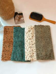 1/2/4/6/8pcs Floral Pattern Cleaning Cloths, Quick-Dry Thickened & Widened Kitchen Towels, Soft & Breathable, Suitable For Bath Towels, Car Polishing Pads And Glassware Cleaning, Square Towels - Multicolor - View 3