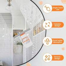 SOKANY Rubber Cotton Mop, Hands-Free Slouchy Mop, Strong Water Absorption, One-Wipe Clean, Wet & Dry Use, One-Hand Operation, Foldable Storage, Suitable For Home Kitchen/Bathroom/Glass Cleaning And More - Mini Mop - View 10