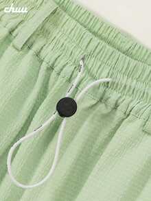 CHUU Women's High Waist Drawstring Casual Pants, Spring/Autumn Personalized Cargo Pants, Loose Fit, Versatile, Thin, Slimming Long Pants - Green - View 8