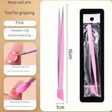 1pc/4pcs Double-Ended Nail Art Tweezers With Silicone Presser - Precise Rhinestone Application Tool, Durable And Easy-To-Use Odorless Nail Art Tool, Suitable For Nail Art Enthusiasts - Tweezers - View 11