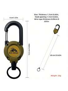 1pc Multifunctional Retractable Carabiner Keychain Heavy Duty Wear Resistant Anti-Lost Tool Clip Portable Outdoor Travel Fishing Camping Climbing Key Accessory - Multicolor - View 2