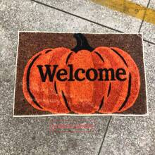 1 pieza Felpudo de Bienvenida de Calabaza de Halloween, Alfombra Pequeña, Manta Casual, Alfombra de Lado de la Cama, Alfombra de Baño, Decoración de Dormitorio, Lavable - Multicolor - Ver 3