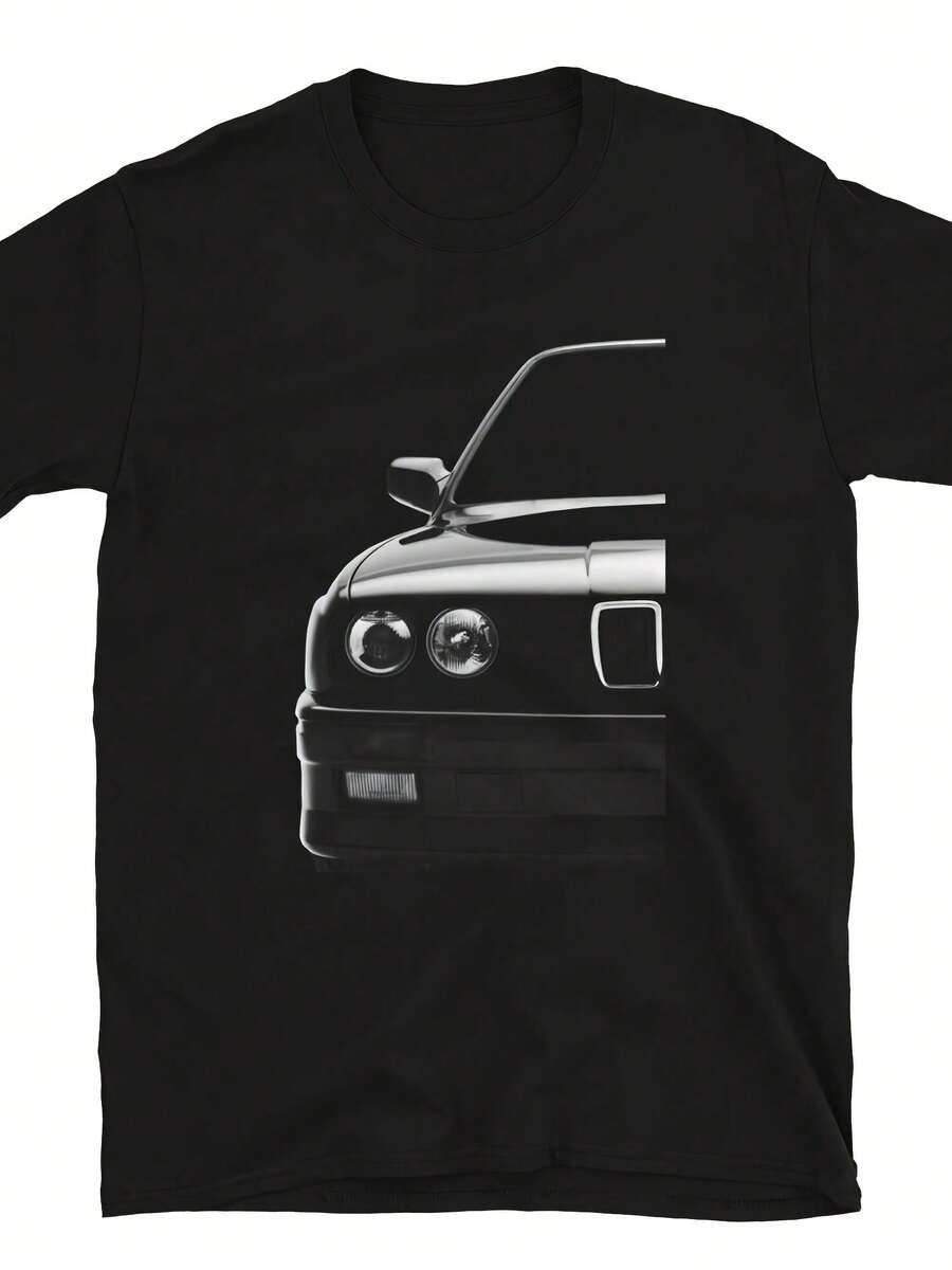 E30 M3 Men's T-Shirt 90s Classic - Automotive Front View Vintage Tee Shirt Gift - 黑色 - 查看 1