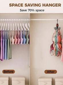 1PC Multi-Purpose Swivel Hook, Belt Rack Closet Organizers And Storage For Hanging Belt, TiesRotatable Hoodie Organizer For Closet, Hoodies Holder, Metal Space Saving Closet Organizers And Storage - Vintage Color - View 3