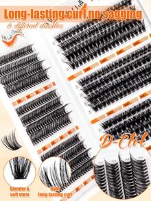 456 Clusters D Curl DIY Lash Book Mixed 30D-100D, Soft Fluffy Comfort Individual Lashes, Mix Match Eyelashes For Daily Light Cosplay Makeup,Lash Clusters,Manga Lashes,Cat Eye Lashes,Lash Clusters Kit,Lash Book,Wispy Lashes - D - View 6