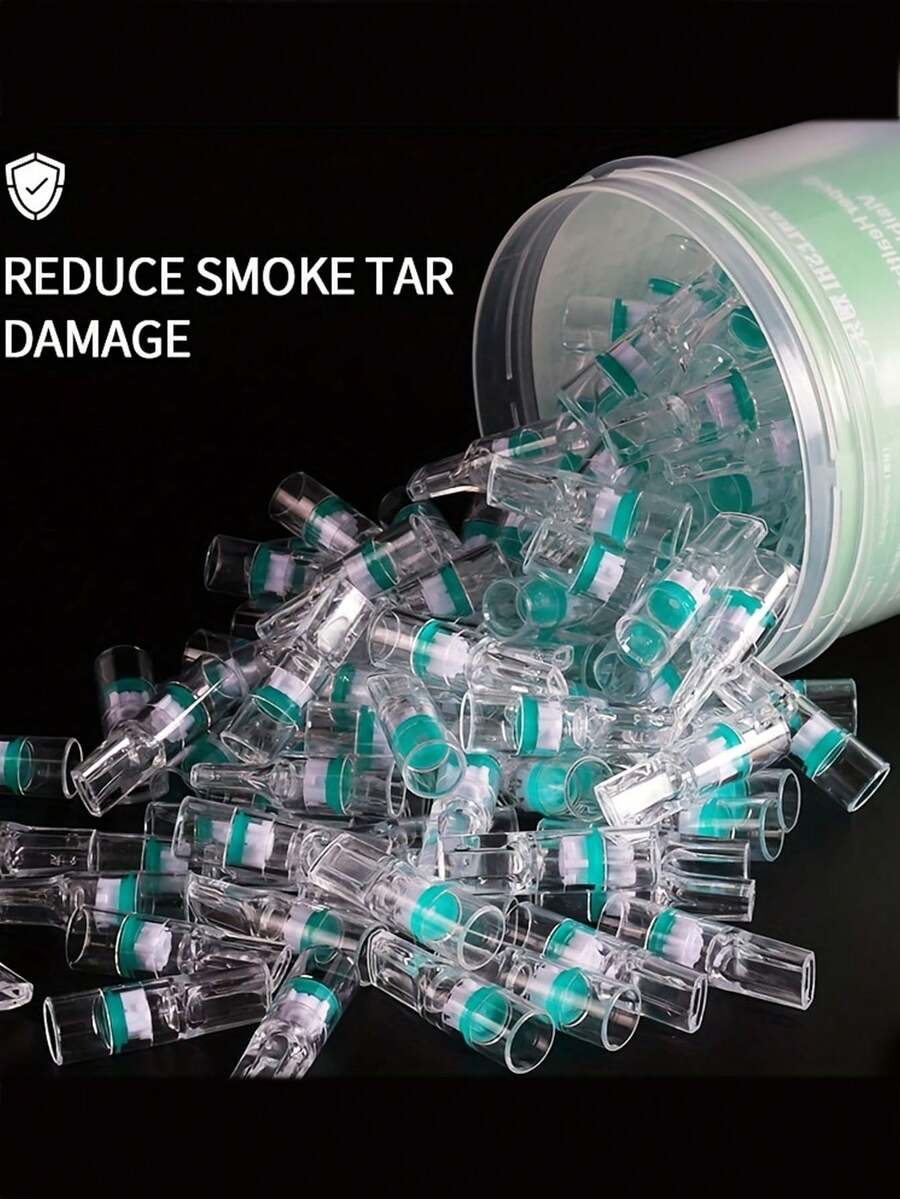 100PCS - Reusable Cigarette Filters - Removes Tar And Chemicals, Smart Filter With Tar-Blocking Technology, Smooth And Strong Filtration, Suitable For Medium-Sized Cigarettes Fine Converter, Disposable Cigarette Filters (Randomly Shipped, Chinese And English Packaging) - A - View 1