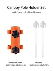 1 Set Multi-Function Tent Pole Base Fixator, Adjustable Locking Tent Pole Anchor, High-Hardness Metal Tent Pegs, Outdoor Camping Tent Fixing Tool - Multicolor - View 18