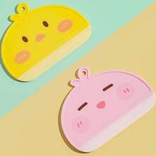 1pc Yellow/Pink Cartoon Squeegee For Glass, Bathroom, Toilet, Sink Countertop Cleaning Tool, Mirror Scraper - Multi-color - View 1
