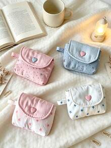 1pc Squishy Sequined Five Pointed Star Earphone Cases, INS Minimalist Glitter Decor Hard Shell Protective Covers, Soft Lined Wireless Bluetooth Earbud Storage Box All Season Portable Accessory For Women Daily Travel Indoor Outdoor Use - Multicolor - View 9
