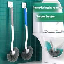 1/2pcs Long Handle Ergonomic Toilet Brush, C-Shaped Brush Head For Deep Cleaning Without Dead Angles, Portable And Reusable, Suitable For Bathroom And Toilet Bowl, Easy To Clean Corners, Wall-Mounted Space-Saving, Suitable For Home Use - Multiple Styles - View 3