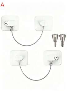 4/2pcs Refrigerator Door Lock, Self-Adhesive Lock, Suitable For Cabinet Drawer Lock, Refrigerator Lock, No Drilling Required. Self-Adhesive Safety Window Lock, Suitable For Furniture, Washing Machine, Home Appliances. - Multiple Styles - View 6