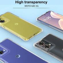 Compatible With Motorola Moto G85 Phone Case, Reinforced Corner Camera Protection, Transparent Anti-Collision Shock-Absorbing Thin Flexible TPU Phone Case - Clear - View 8