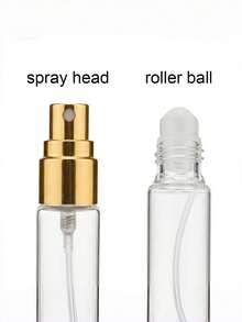 2-In-1 Dual-Head Perfume Refillable Bottle, Roller Ball + Spray Dual Function, Transparent Minimalist Printed Design, Available In Black, Silver, Gold Cap, Leak-Proof And Durable, Suitable For Perfume, Cologne, Essential Oil, Essential For Work, Travel And More - Multicolor - View 8