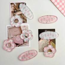 2/4/8pcs Pink Floral Refrigerator Stickers, Oval And Floral Shaped Refrigerator Magnets, Kitchen Photo Stickers, Decorative Accessories - Multicolor - View 7