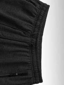 Men's Colorblock Zipper Pocket Jogger Sweatpants, Elastic Drawstring Waist Ribbed Cuff Casual Streetwear Sports Jogging Pants - Black - View 7