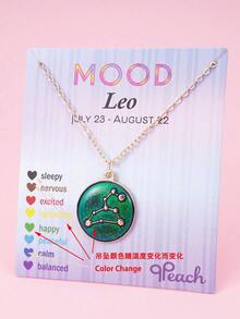 Creative 1pc Temperature Sensitive Color Changing 12 Zodiac Pendant Necklace, Suitable For Children, Best Friends And Friends Holiday Gift - Multicolor - View 9