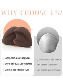 2/4/6/8/12PCS Optional Brown Iron Shape Multi-Functional Makeup Sponge Wet Dry Use Foundation Blender Cosmetic Beauty Tool - Multicolor - View 10