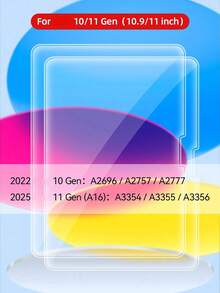 2片装钢化玻璃屏幕保护膜，兼容iPad A16 2025、Air 11/13、M3 2025、Mini 7、A17 Pro 2024、7/8/9代 10.2英寸、Air 4/5 10.9英寸、第10代、Pro 11英寸、1/2/3代 9.7英寸、Pro Air 1/2 Pro 12.9英寸、MatePad 11.5英寸、Air 11.5英寸、SE 10.4英寸。生日礼物，送给家人和朋友的礼物。平板电脑屏幕保护膜，平板电脑配件，防水、防震、防刮、防指纹、全覆盖。 - 無色 - 查看 35