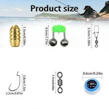 Lure Fishing Accessory Set, Brass Bullet Sinkers, Spring Bells, Barrel Swivels, 3D Fish Eyes, Offset Hooks, Quick Release Swivels, Texas Rig Components, Suitable For Freshwater And Saltwater Fishing - Multicolor - View 11