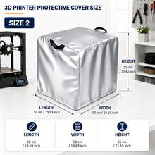 Pelindung Printer 3D - Tersedia 3 Ukuran, 3 Warna (Hitam/Abu-abu/Perak), Kain Oxford 300D Tebal, Bagian Bawah Dilengkapi Tali Serut, Cocok untuk Printer 3D, Hadiah Pesta yang Sempurna untuk Keluarga dan Teman (Hanya Pelindungnya) - A - View 13
