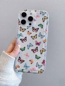 1pc Fashion Creative Full Screen Colorful Butterfly Pattern Phone Case, Suitable As Holiday Gift Compatible With Samsung Galaxy S25, S24, S23/A15, Apple XS/XS Max/XR/11/12/13/14/14 Plus/15/15 Plus/16/16 Plus/7/8 Plus/17/17 Pro And Other Models Protective Cover - Multicolor - View 3